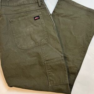 Dickies Carpenter Jeans Men's 42x30 Green Duck Canvas
